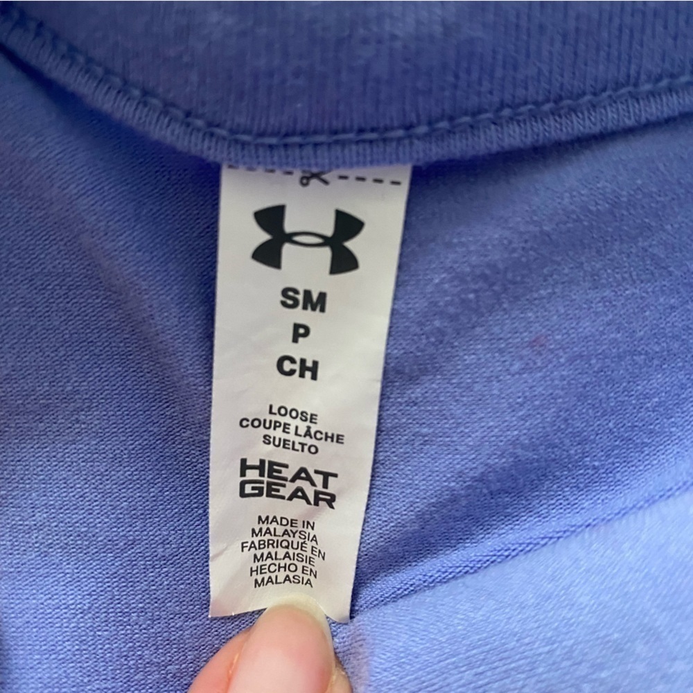 Under Armour gel logo tank sport top violet blue gym size Small - Picture 4 of 5
